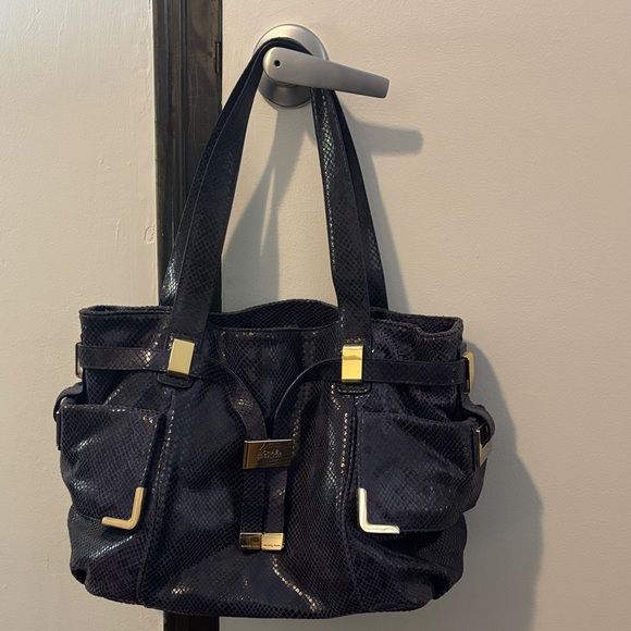 Michael Kors Handbags - Michael Kors Vintage Black & Blue Handbag